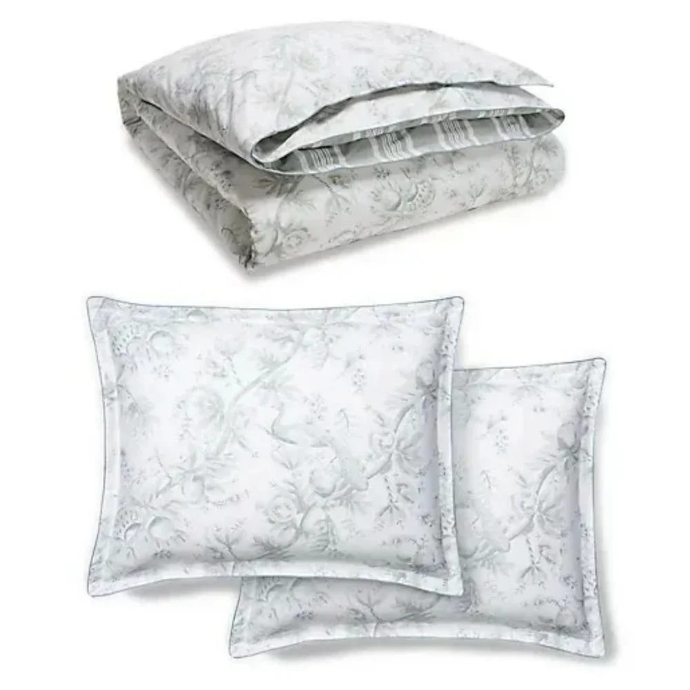 RALPH LAUREN Julianne Sage Toile 3P FULL/ QUEEN DUVET SET NEW $300 STRIPE